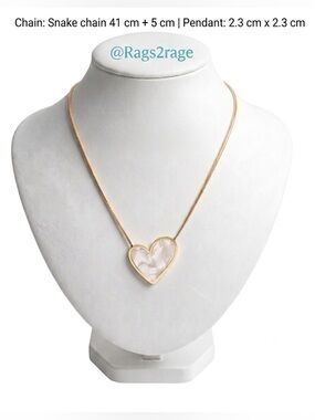18K Gold Plated Heart Necklace Stainless Steel Large Pendant